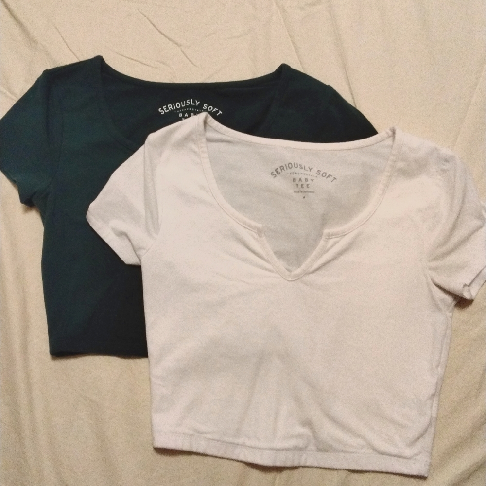2 seriously soft baby tees (Jr size medium)